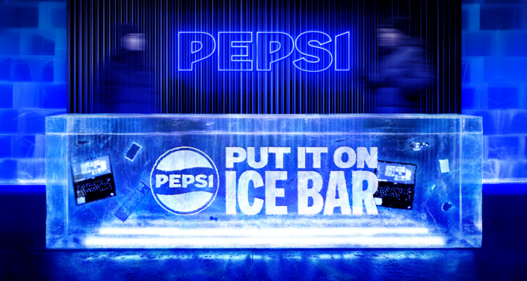 Inside the Pepsi Ice Bar.