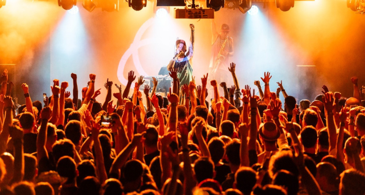 A gig taking place inside Thekla Bristol.