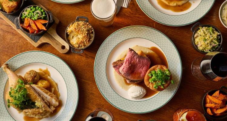 Roast dinners at Cosy Club.