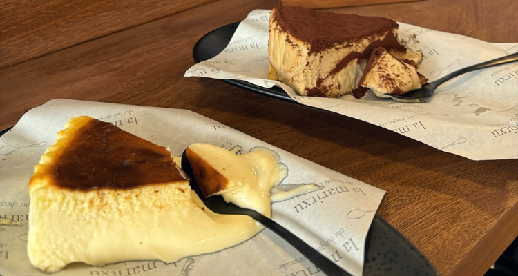 Slices of cheesecake at La Maritxu London.