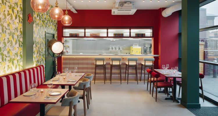 interiors of Veini in Birmingham.