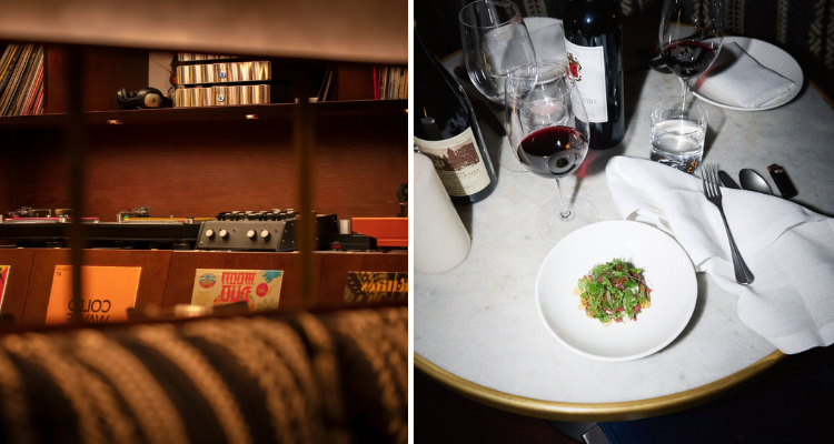 Caia in Notting Hill vinyl player and beef tartare.