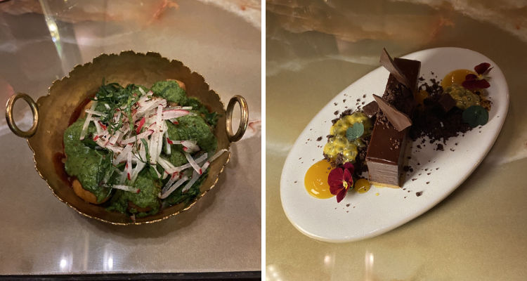 Collage of small plates from the Manthan menu.