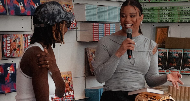 A discussion taking place at OKAH book club.