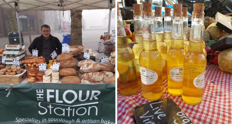 Stalls at Walthamstow Farmers' Market.