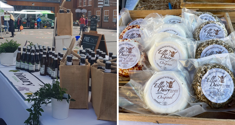 Stalls at Wimbledon farmers' market.