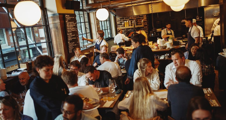 The interiors of Brat in Shoreditch. 