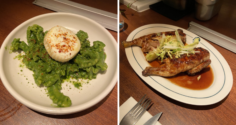 Collage of pasta and chicken at Lita.