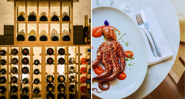Octopus and wine from Lurra in London.