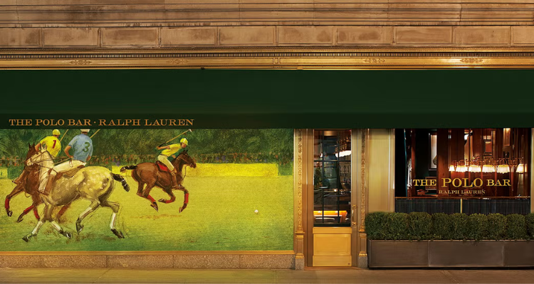 A shot of the exterior of New York's Polo Ralph Lauren Bar. 