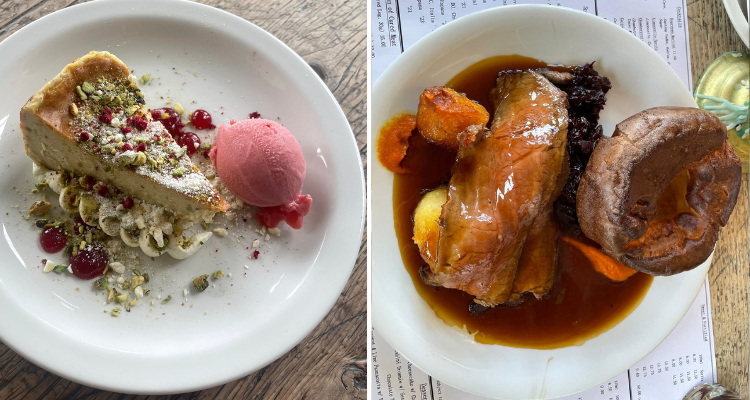 Pistachio cheesecake and Sunday roast from the Suffield Arms.