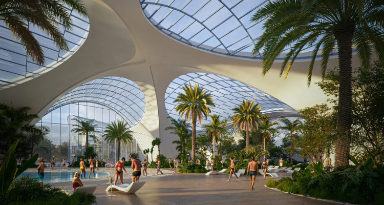 A mock-up of the Therme Spa 