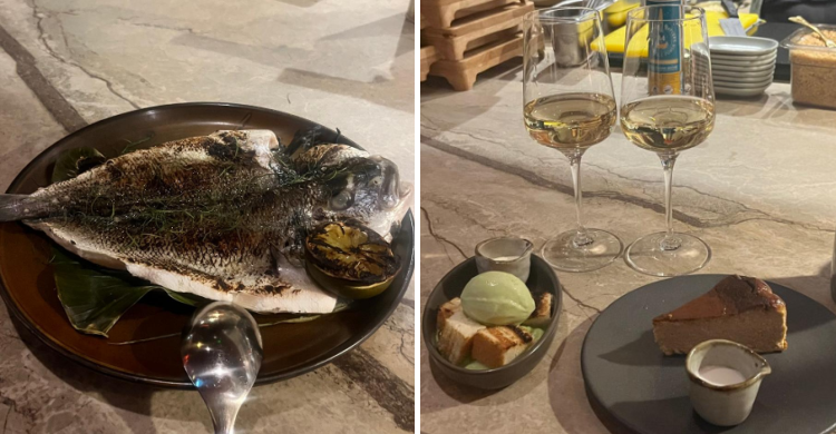 Fish, desserts and wine at Khao-So-I in Fitzrovia.