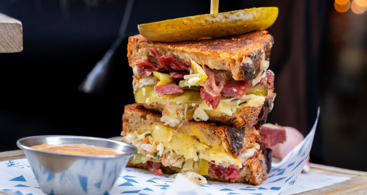 Albert's Schloss skillet-toasted sandwich.