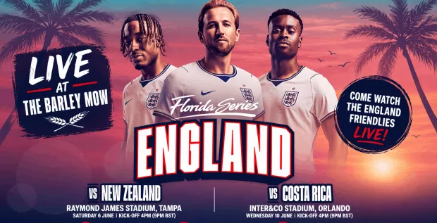 England Friendlies – Live at The Barley Mow!