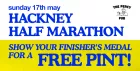 Free Pint for Hackney Half Finishers!