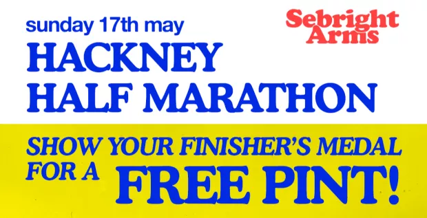 Free Pint for Hackney Half Finishers!