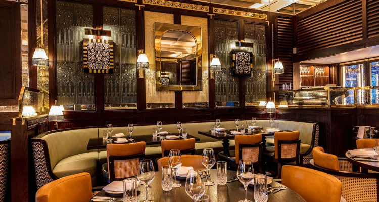 The orange and sleek interiors of Jamavar.