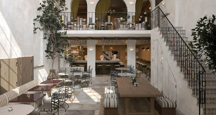 The interiors of Kinz in Notting Hill.