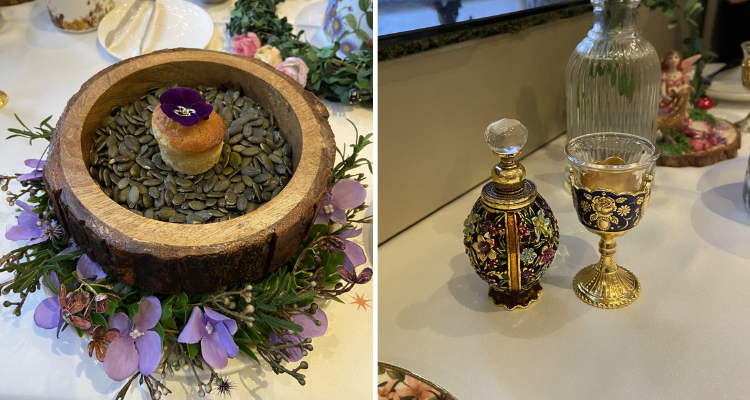 Cake and shot from the Kona St James' menu.