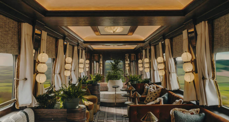 The lavish interior of the Britannic Explorer sleeper train.