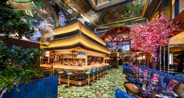 The interiors of The Ivy Asia Brighton.