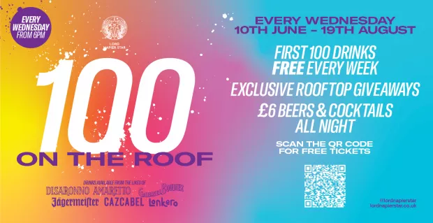 100 On The Roof: Free Drinks Every Wednesday