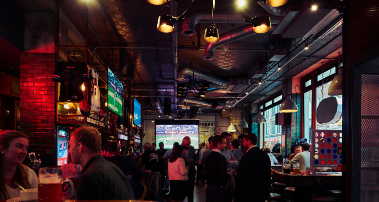 Long Arm Brewery and Taproom interiors.