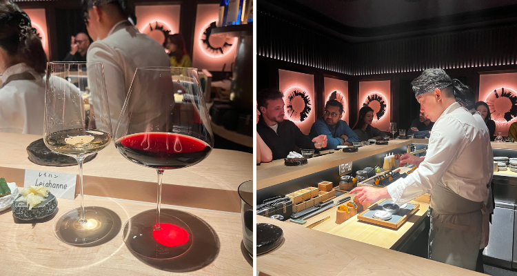 Wine Pairing and Chefs At Luna Omakase