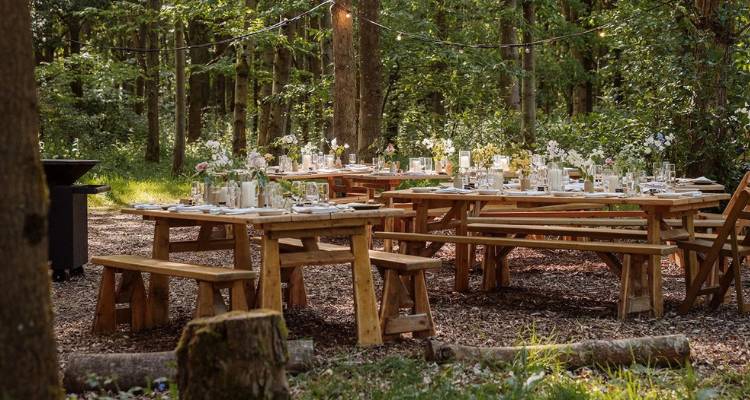 The Wild Table in Tey Brook Orchads in Essex.