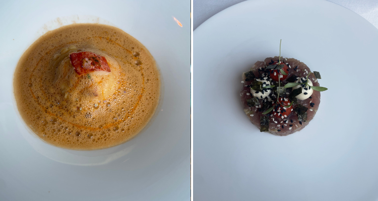 Tuna tartare and lobster raviolo from Angler.