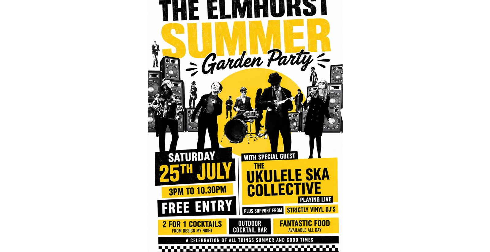 The Elmhurst Summer Garden Party with The Ukulele Ska Collective & DJ's