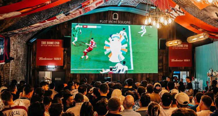 World Cup screening at Flat Iron Square London.