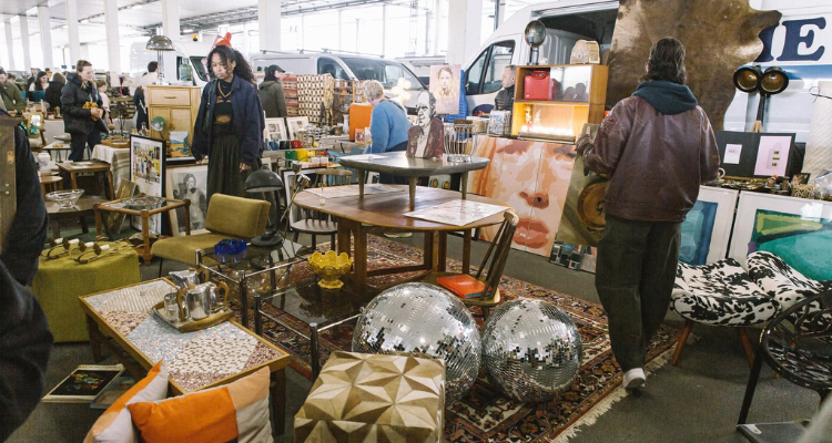 Stalls at Hackney Flea Market.