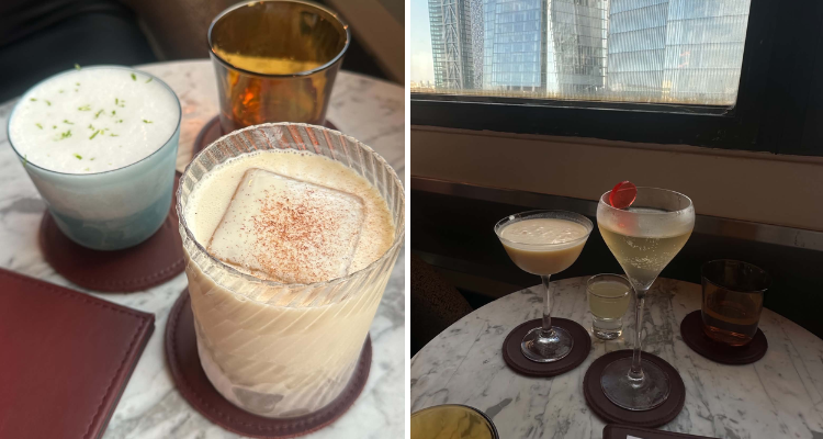A collage of cocktails from Nancy's.