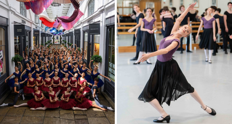 Collage of dancers at The Royal Ballet School.