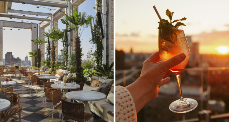 Seabird terrace and a cocktail at sunset.