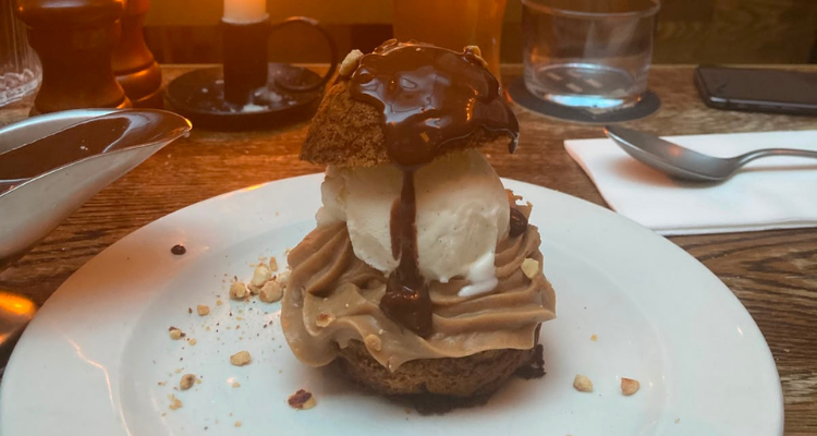 Giant profiterole from The Crazy Goose.
