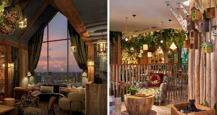 New restaurant and lobby at treehouse Manchester.