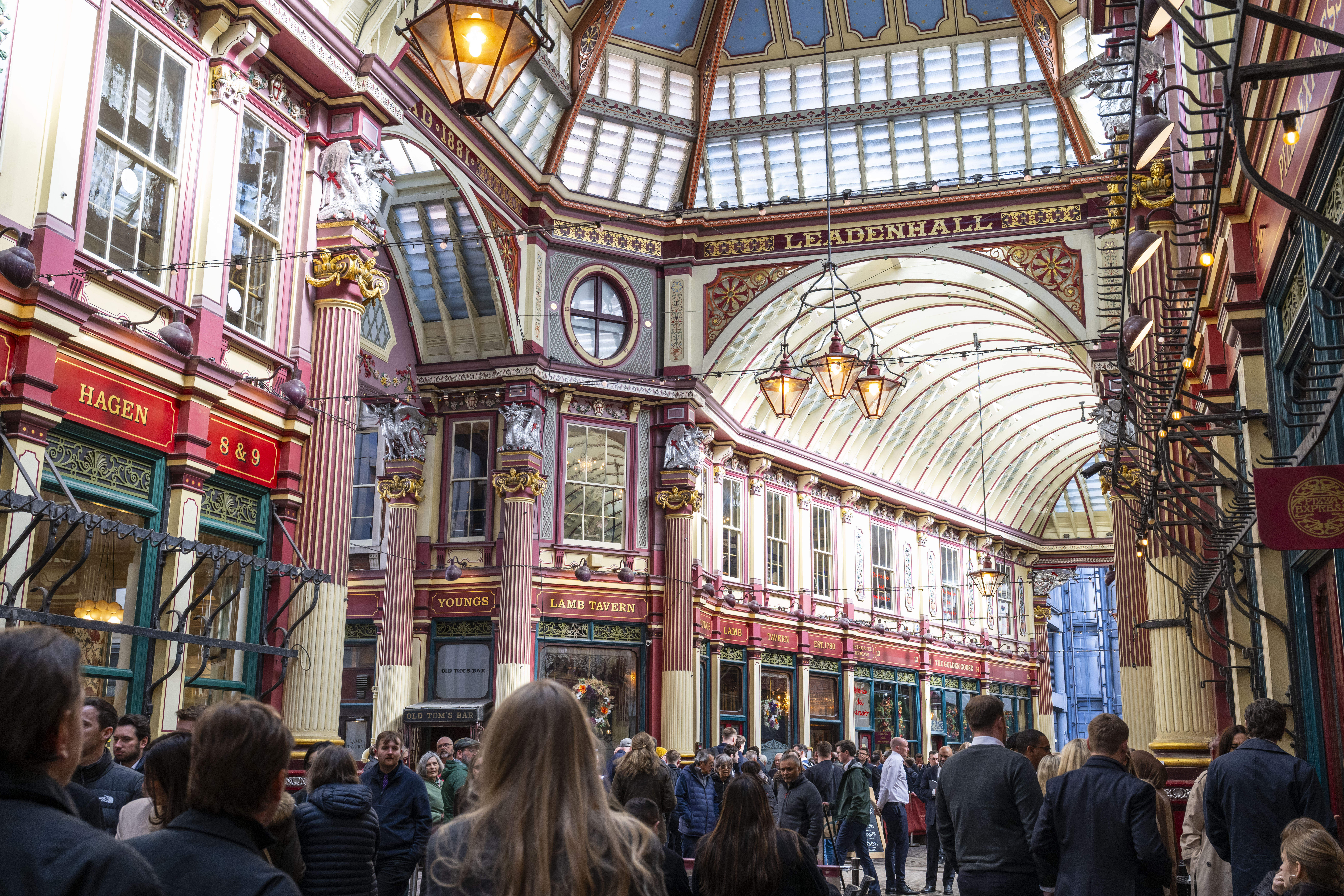 Inside of Leadenhall Market.