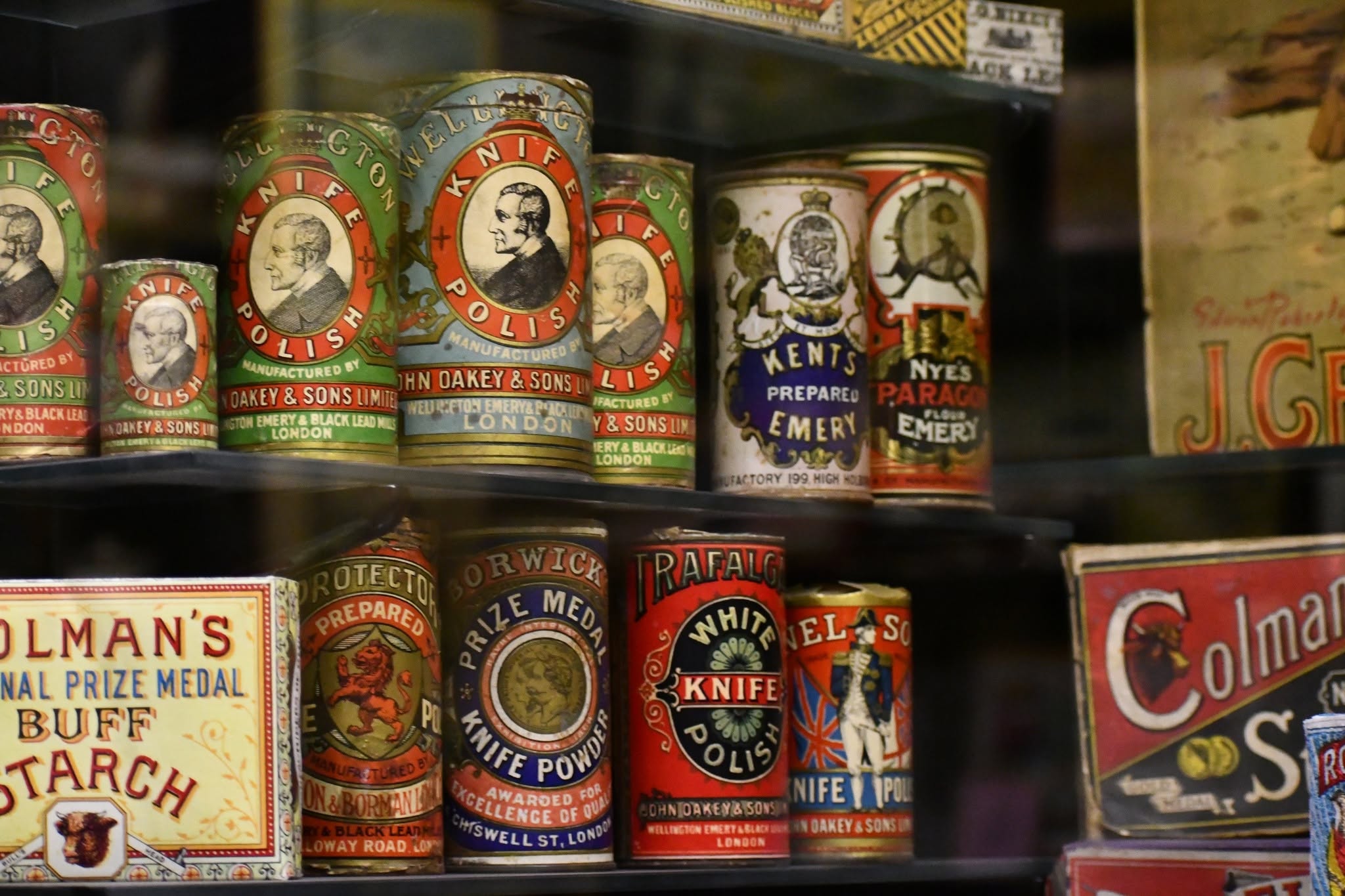 Victorian canned goods on display at Museum of Brands in Notting Hill.
