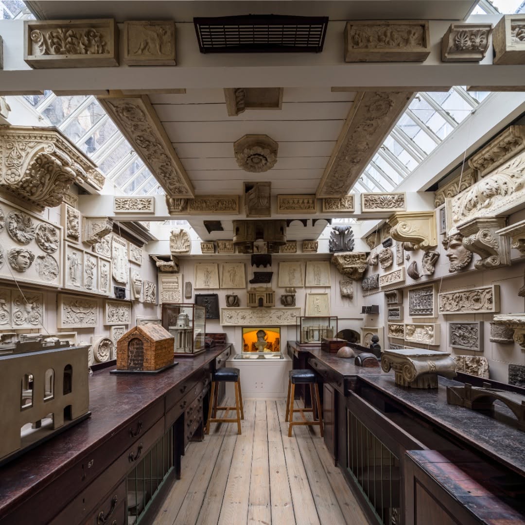 Walls of artifacts and designs at Sr John Sloane's Museum in London.