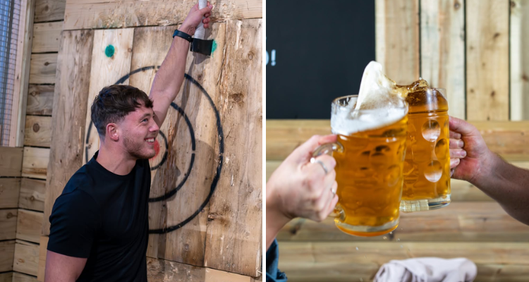 Axe throwing and beers at Axt Haus Chester.