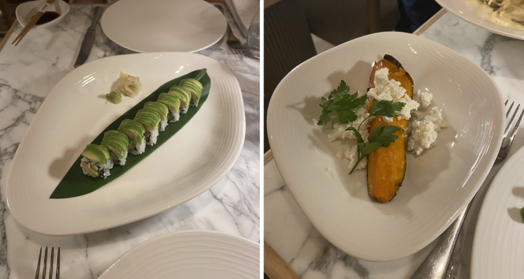 Collage of dishes from the Nammos menu.