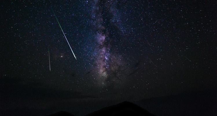 Two meteors in Perseid Meteor Shower pictured in Death Valley.