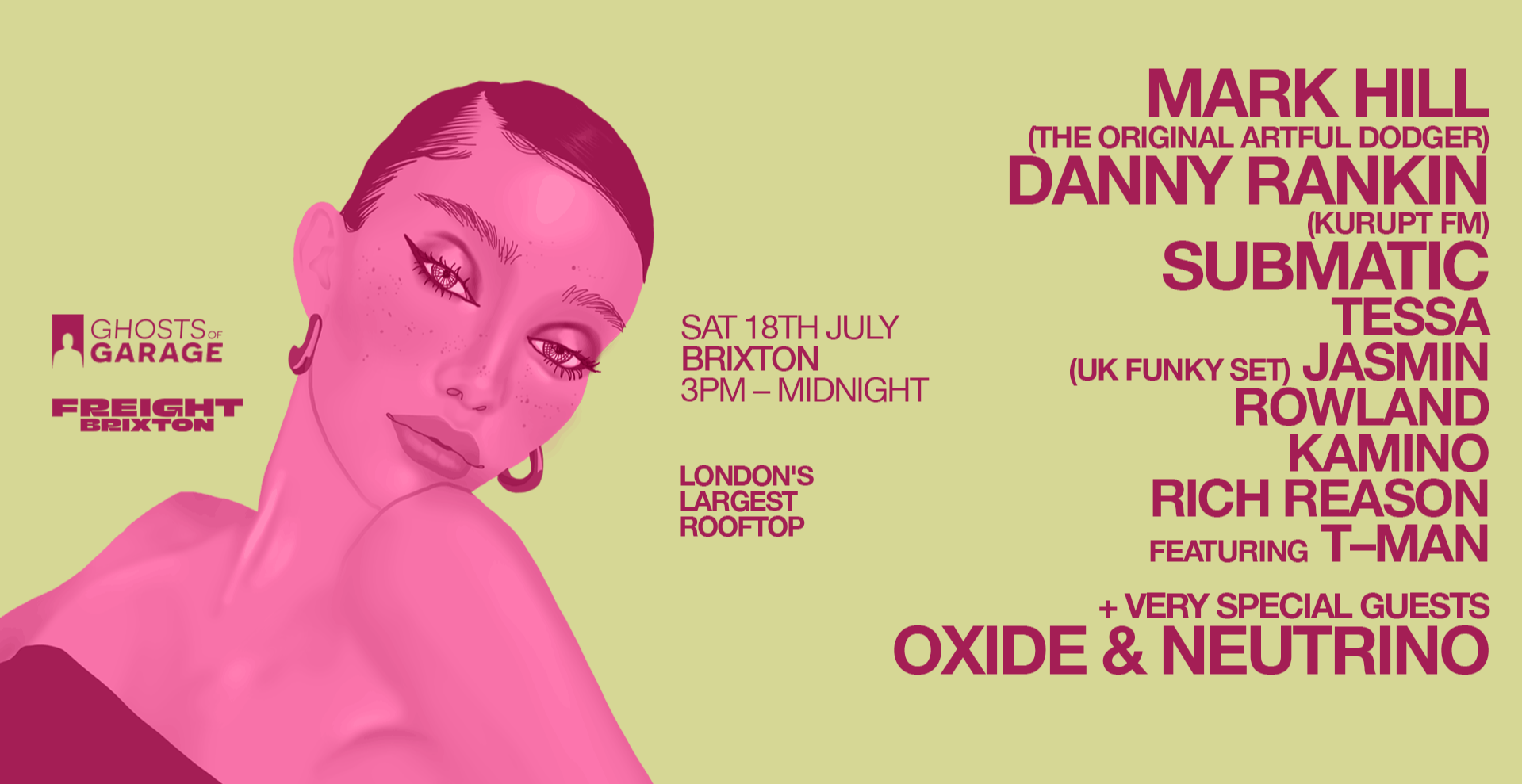 Ghost of Garage Rooftop Party W Oxide & Neutrino, Mark Hill, Submatic, Danny Rankin, Tessa & Rich Reason at Freight Brixton