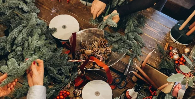 Christmas Wreath Making in Spitalfields