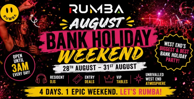 BANK HOLIDAY WEEKENDER!