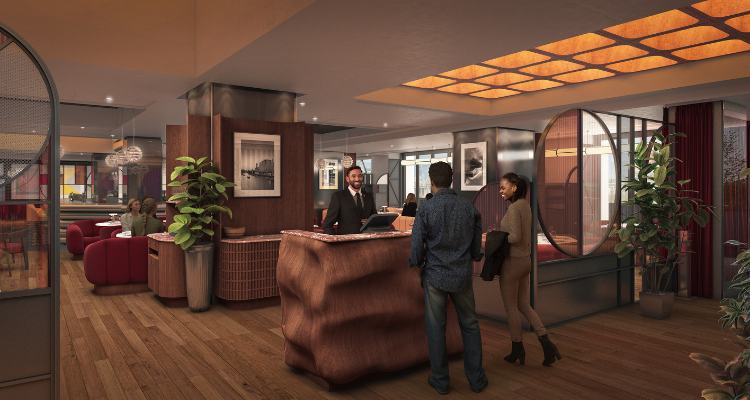 The front desk of Gordon Ramsay at Sea Containers.