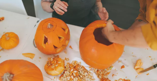 Kid's Halloween Pumpkin Carving